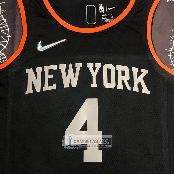 Camiseta New York Knicks Derrick Rose NO 4 Select Series Negro